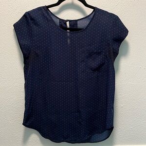 Navy with red polka dots medium blouse